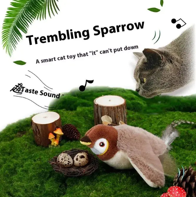 Automatic Flapping Bird Cat Toy- Motion- Activated Interactive Play Toy